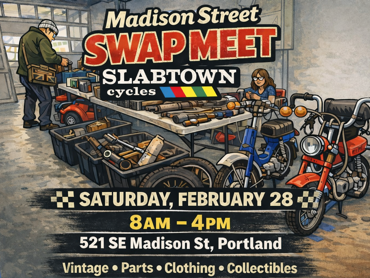 Madison Street Swap Meet vendors outside the shop